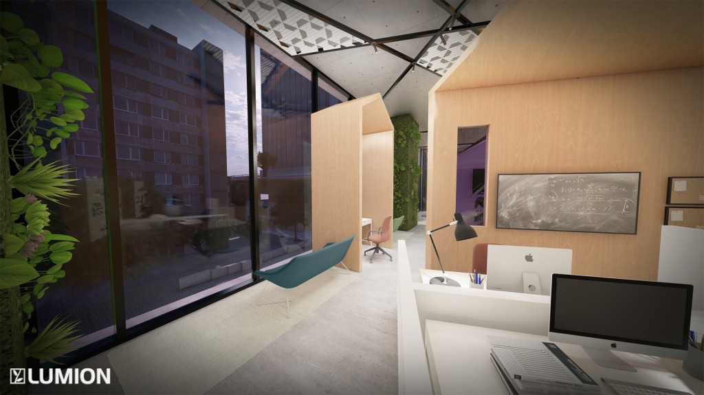 Espace de bureau en 3D
